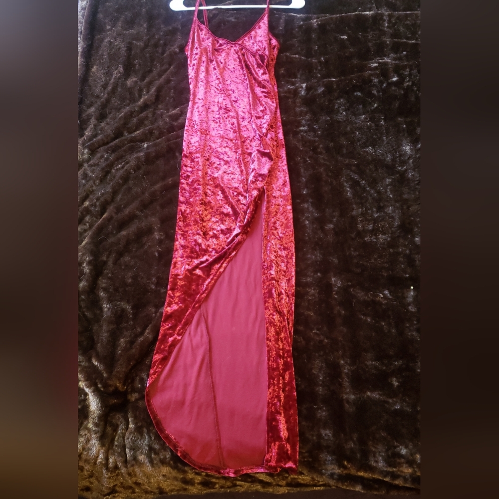 SHEIN Red Maxi Wrap Dress with Asymmetrical Slit